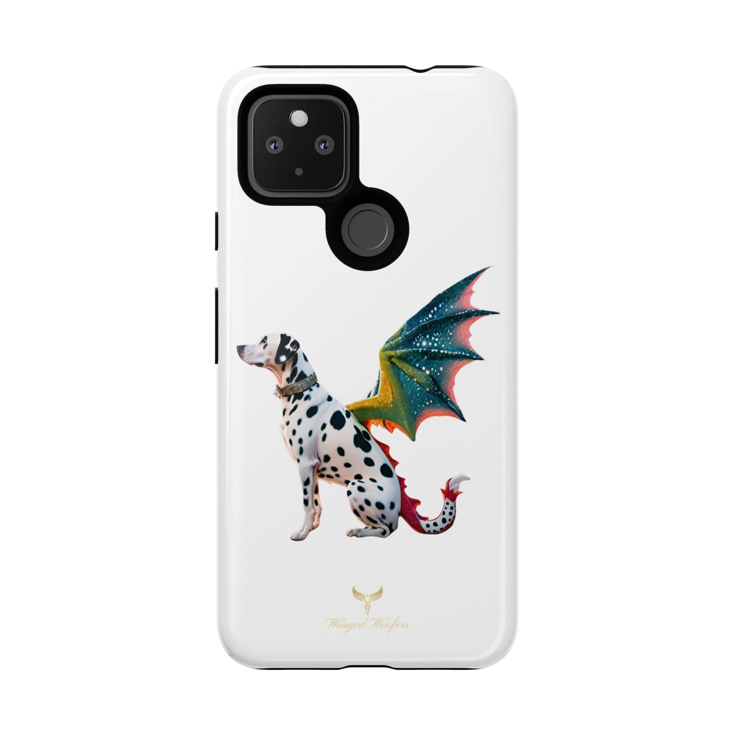 Whimsical Dog Art Phone Case – Tough Cases Featuring Dragon Dalmatian Design