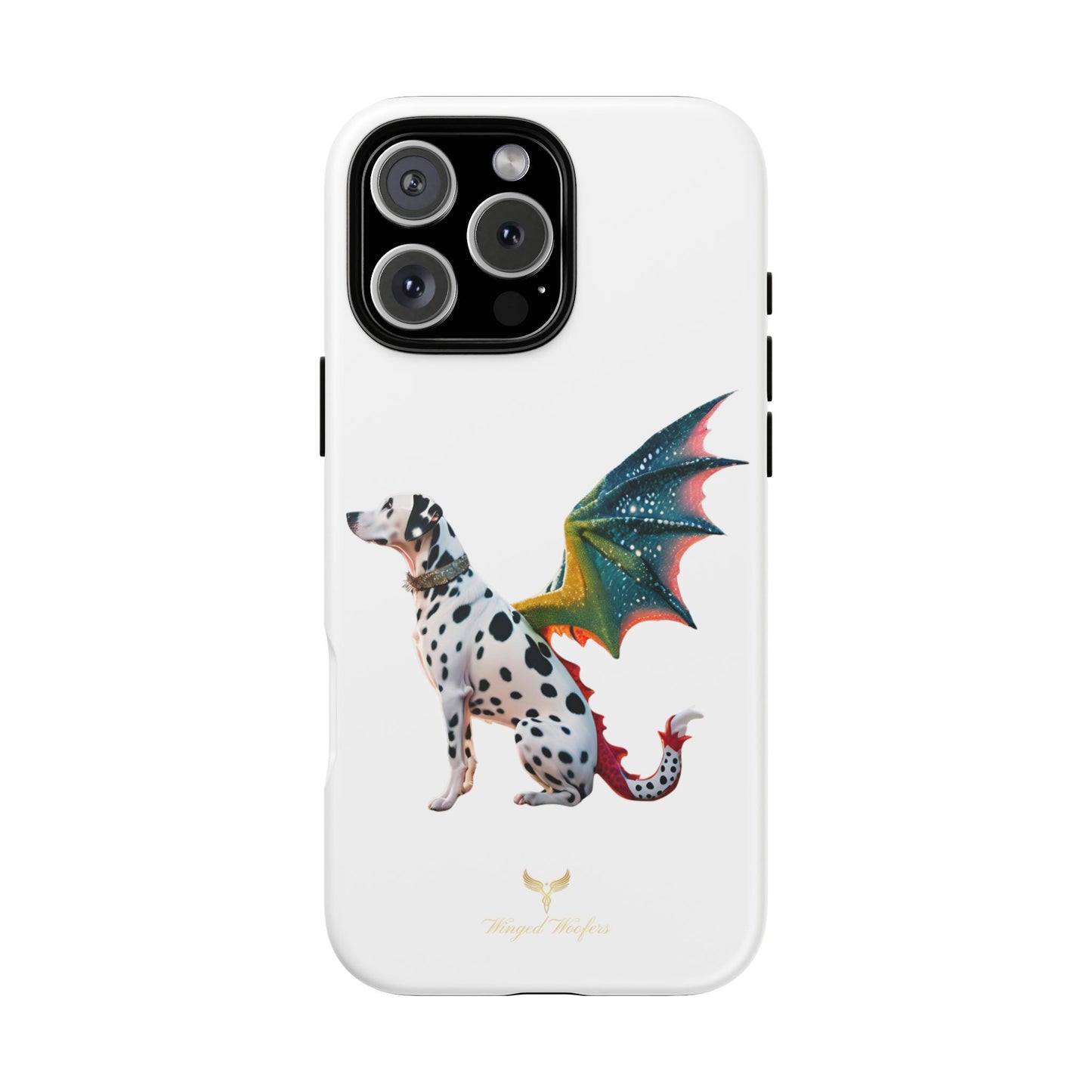 Whimsical Dog Art Phone Case – Tough Cases Featuring Dragon Dalmatian Design