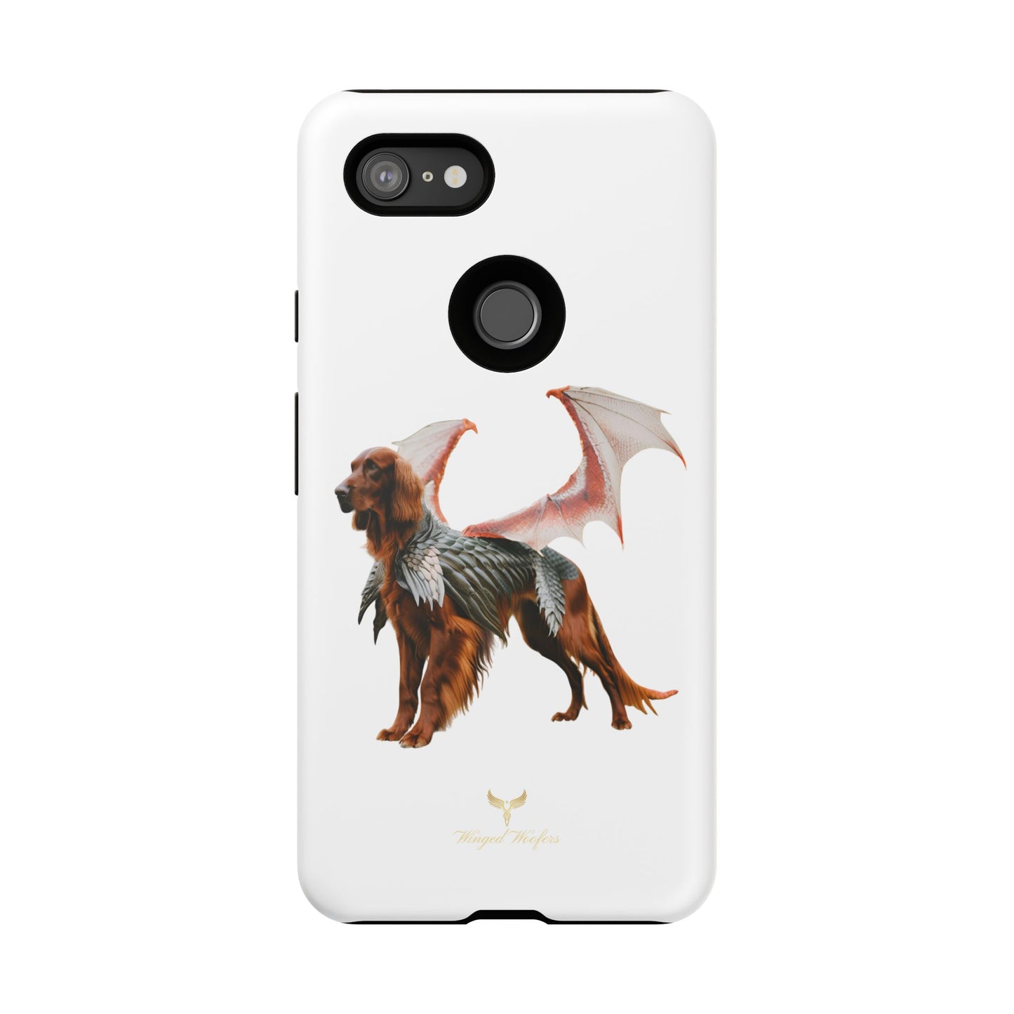 Fantasy Irish Setter with Dragon Wings Phone Case - Tough Cases with Winged Dog Design