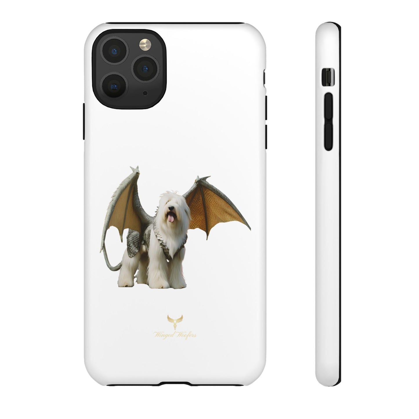 Fantasy Old English Sheepdog Phone Case - Tough Cases with Unique Dragon Wings Design