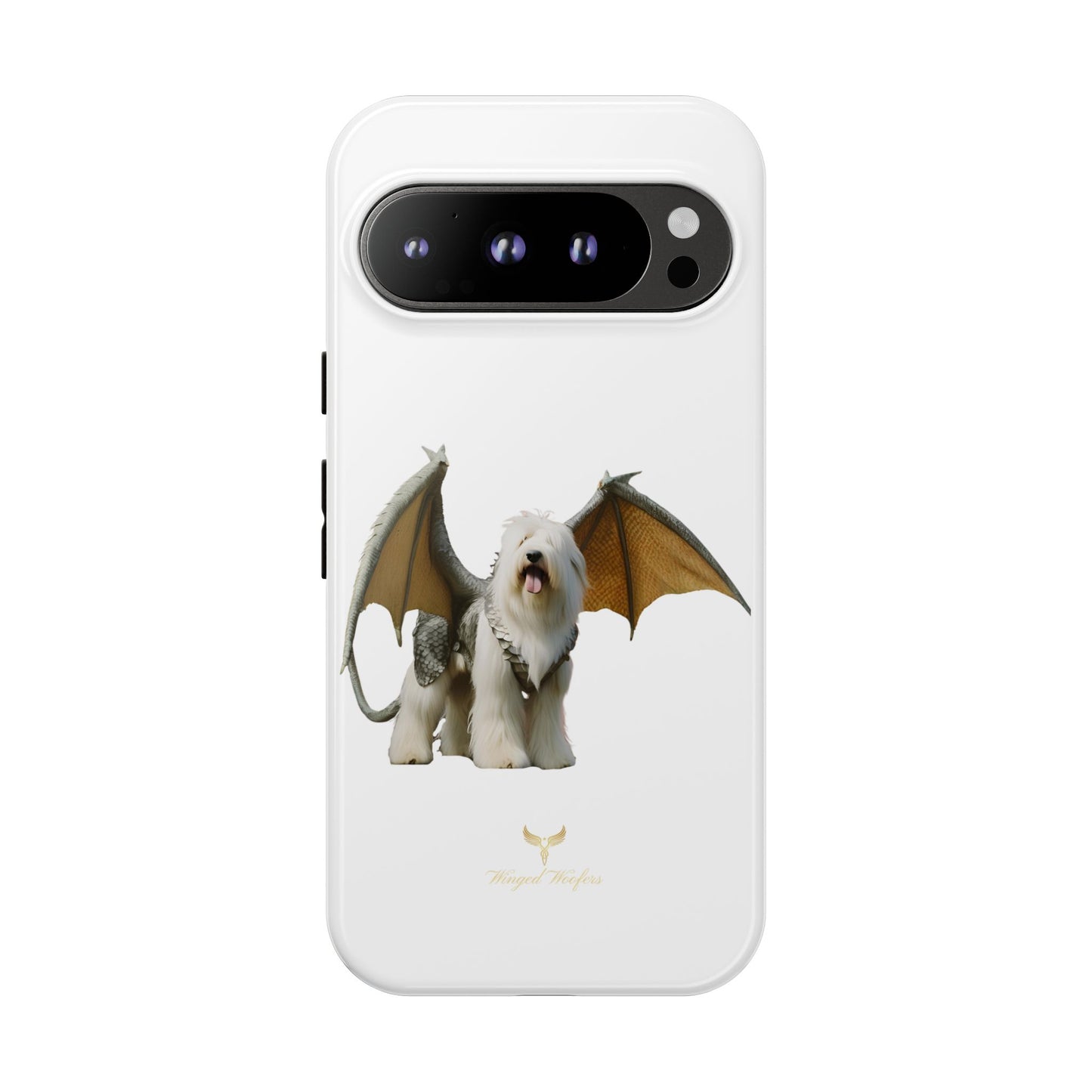 Fantasy Old English Sheepdog Phone Case - Tough Cases with Unique Dragon Wings Design