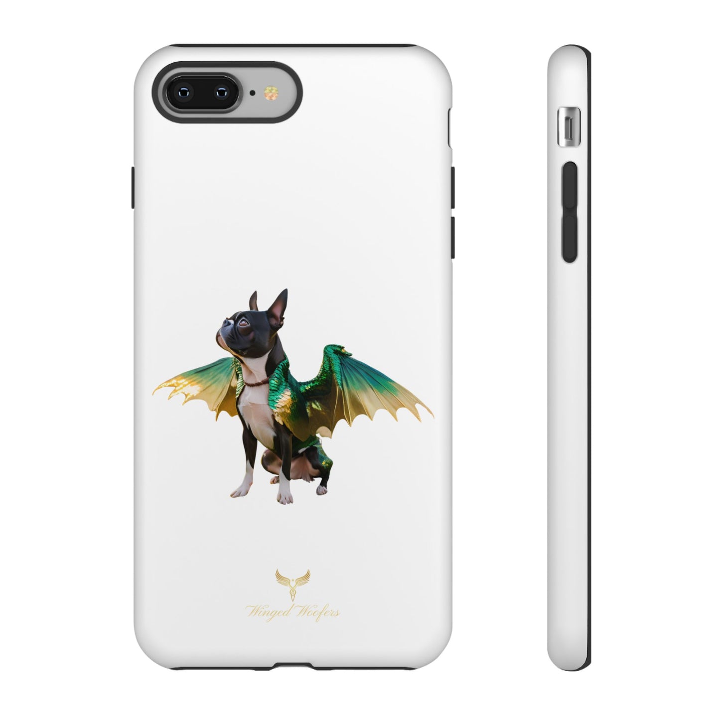 Fantasy Boston Terrier Dog Case - Tough Pet Protection with Wings Design