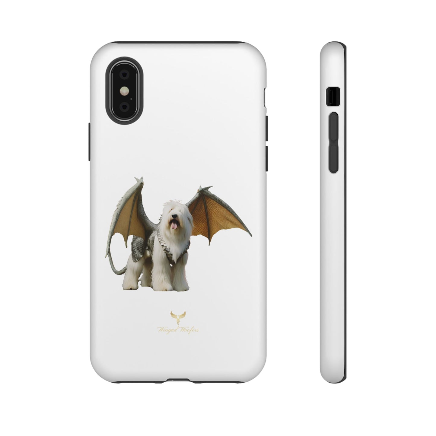 Fantasy Old English Sheepdog Phone Case - Tough Cases with Unique Dragon Wings Design