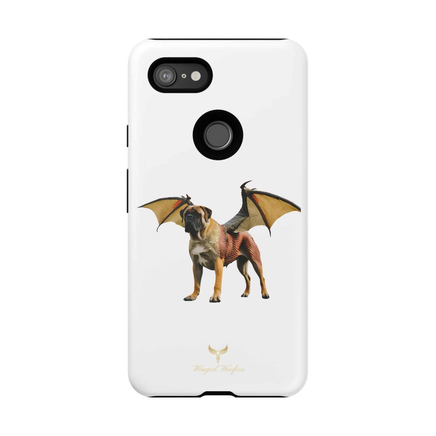 Fantasy Bullmastiff Dog Dragon Phone Case - Tough Cases with Winged Design