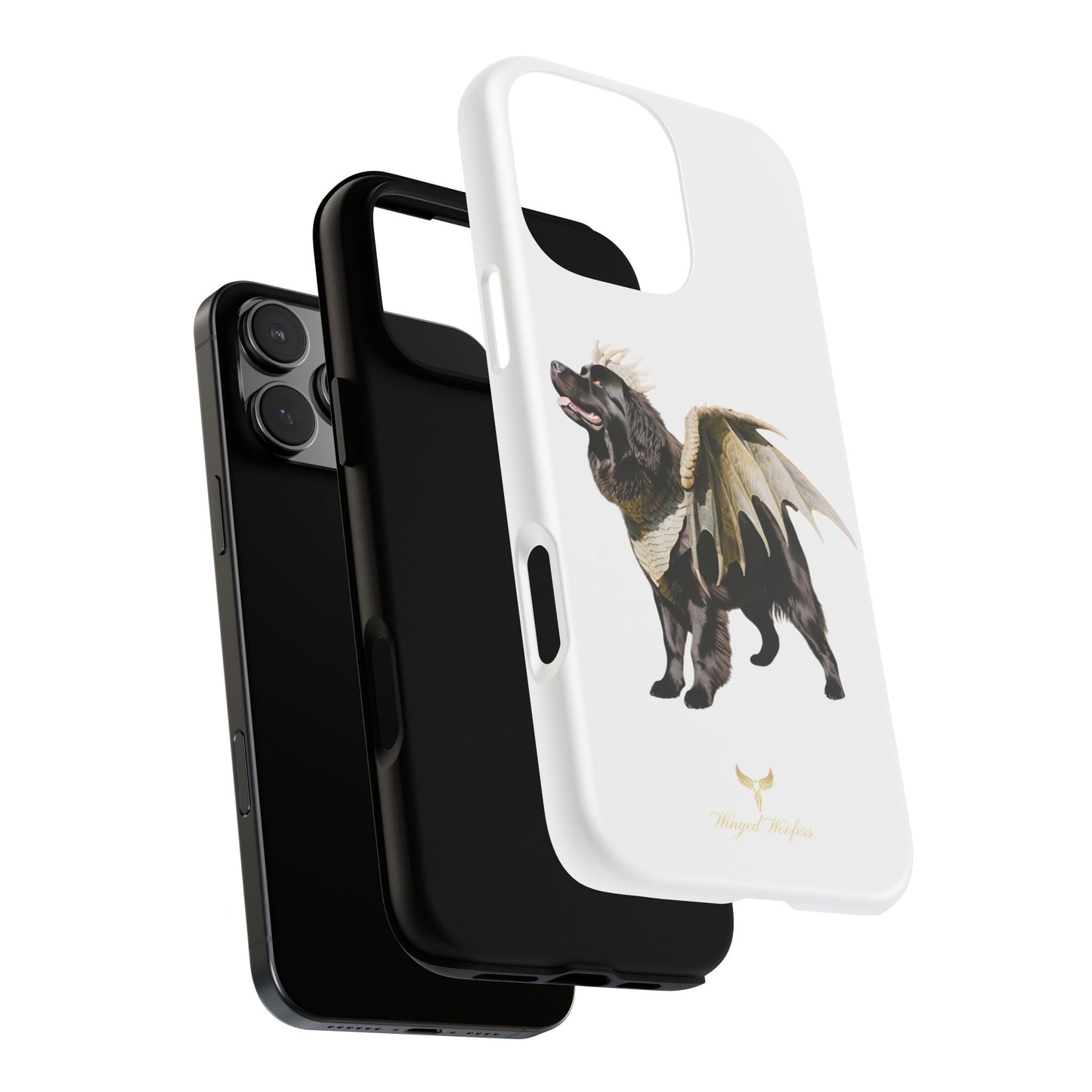 Magical Newfoundland Dog Phone Case - Tough & Stylish Cover with Winged Canine Design