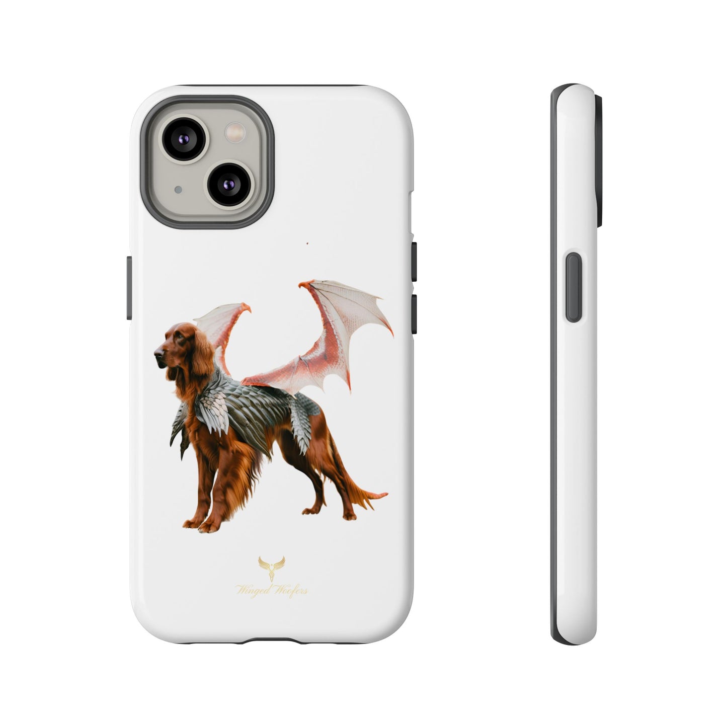 Fantasy Irish Setter with Dragon Wings Phone Case - Tough Cases with Winged Dog Design