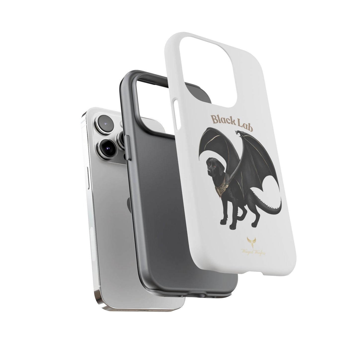 Black Labrador Dragon Case - Tough Phone Case for Pet Lovers