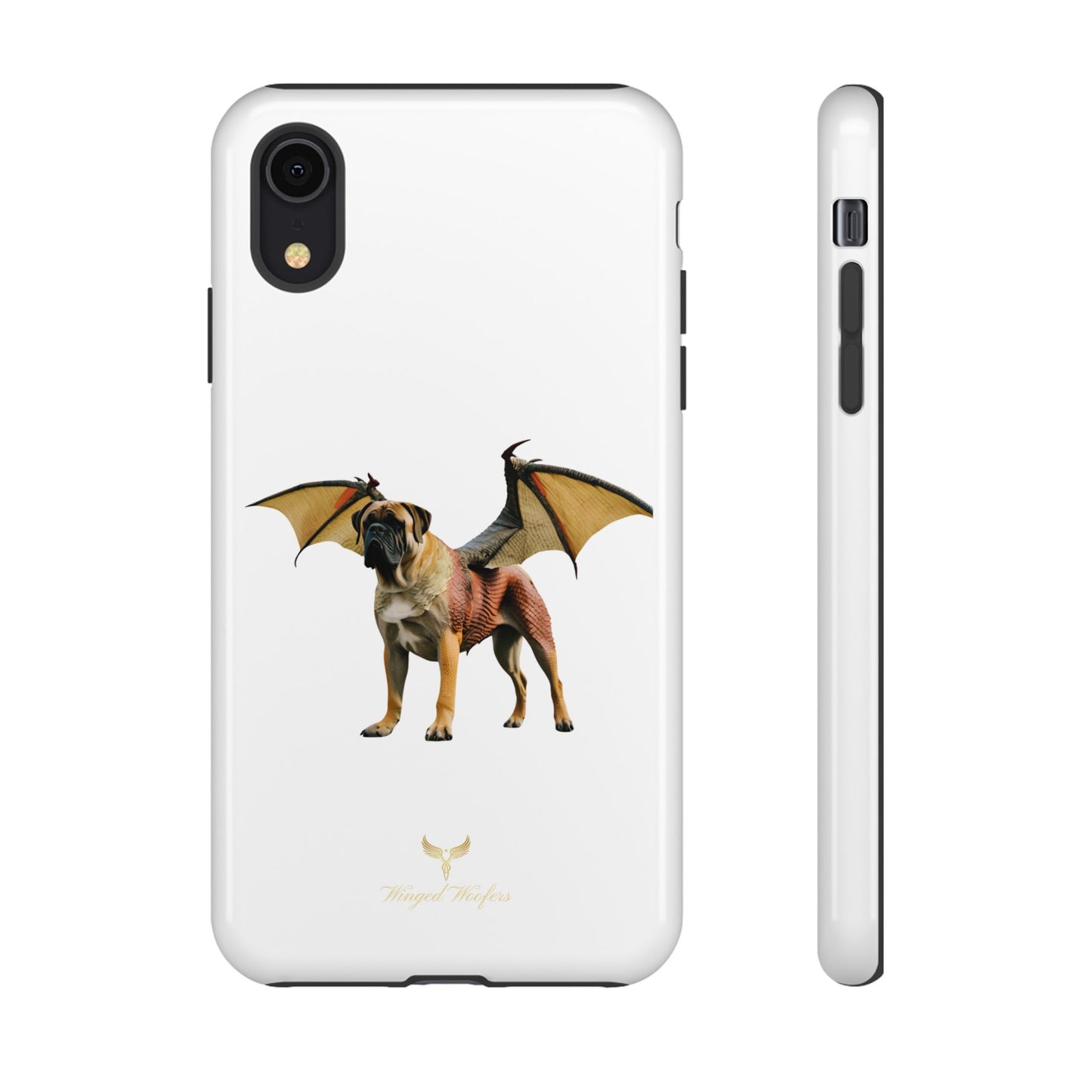 Fantasy Bullmastiff Dog Dragon Phone Case - Tough Cases with Winged Design