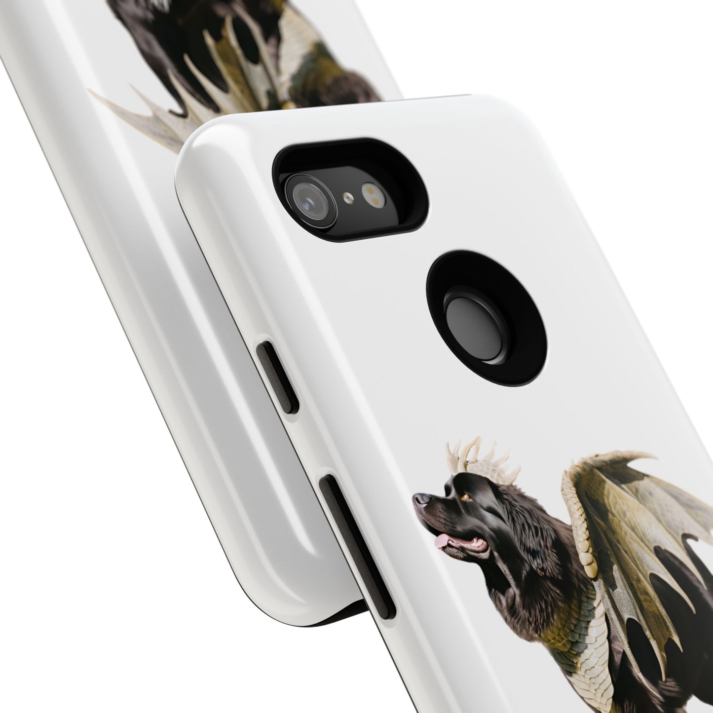 Magical Newfoundland Dog Phone Case - Tough & Stylish Cover with Winged Canine Design