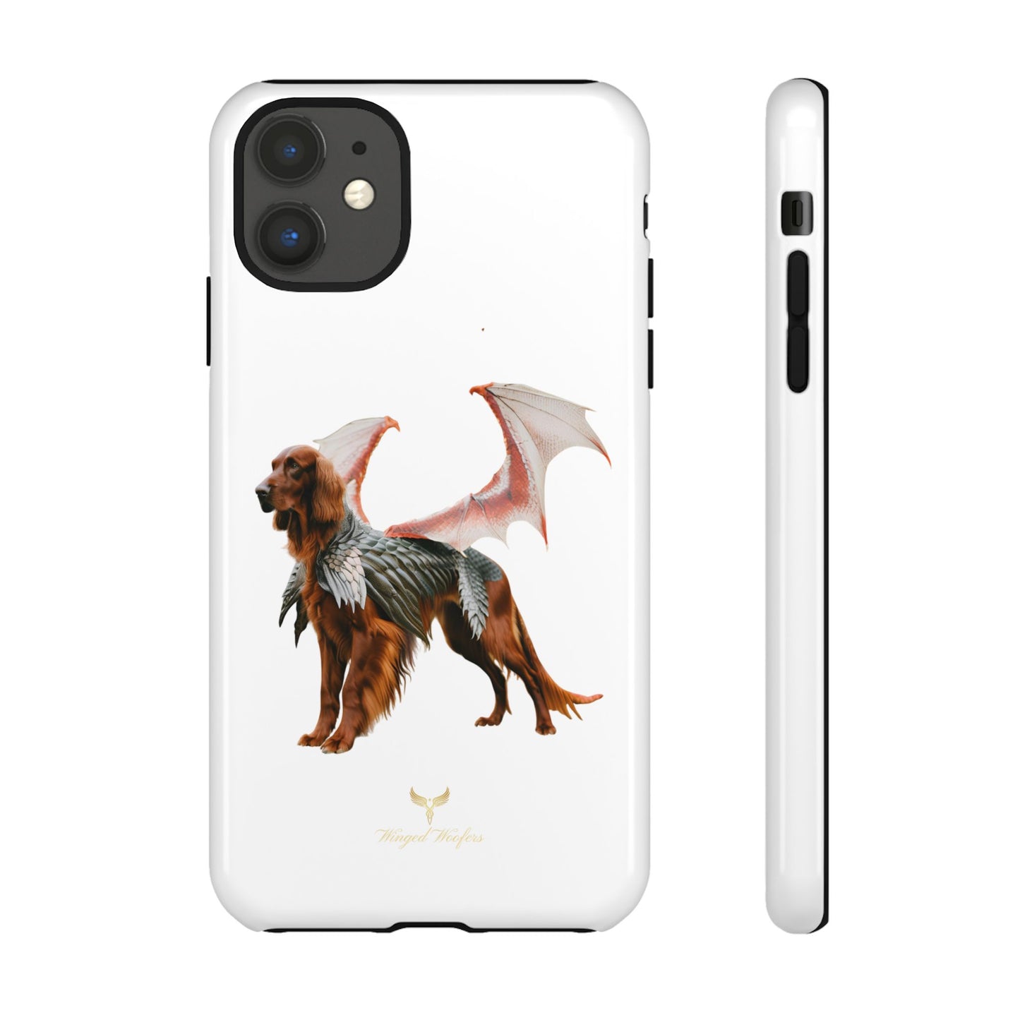 Fantasy Irish Setter with Dragon Wings Phone Case - Tough Cases with Winged Dog Design