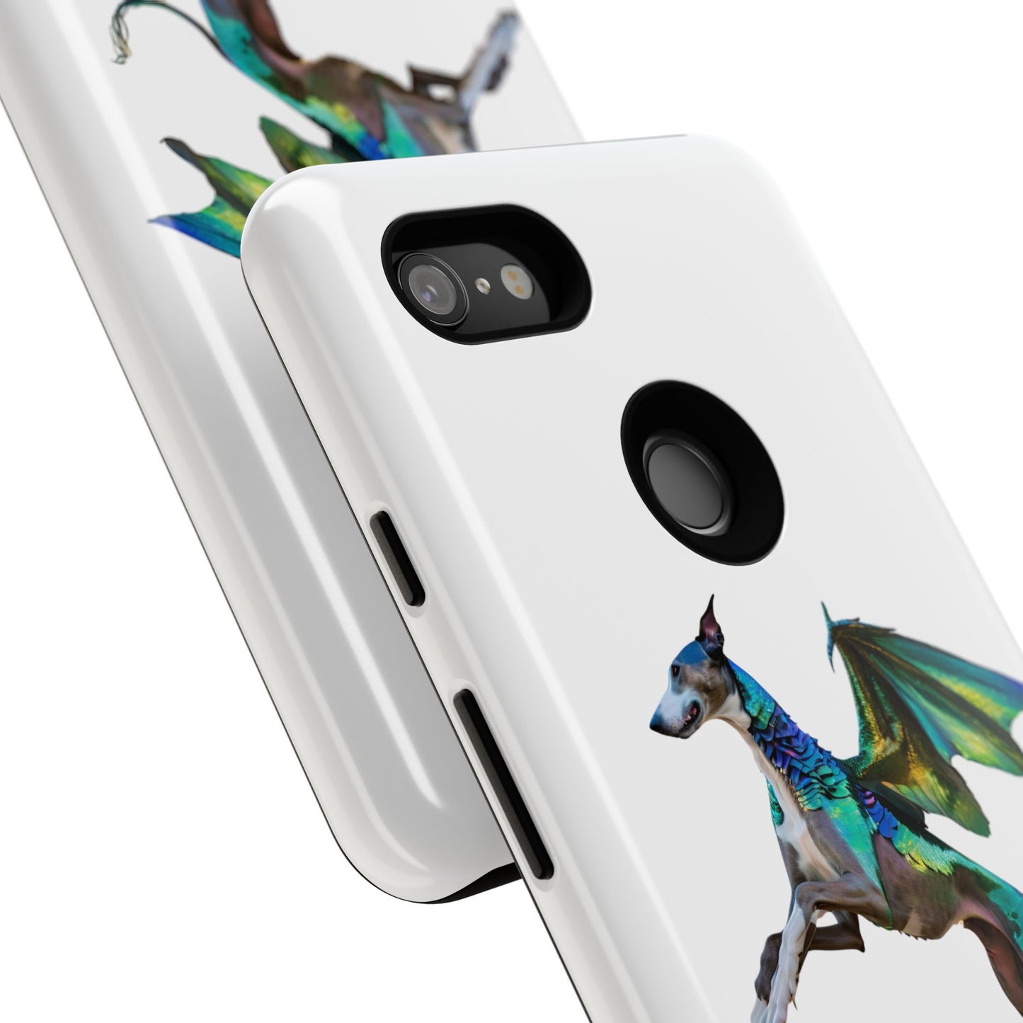 Fantasy Greyhound Dog Phone Case - Whimsical Winged Design for Pet Lovers