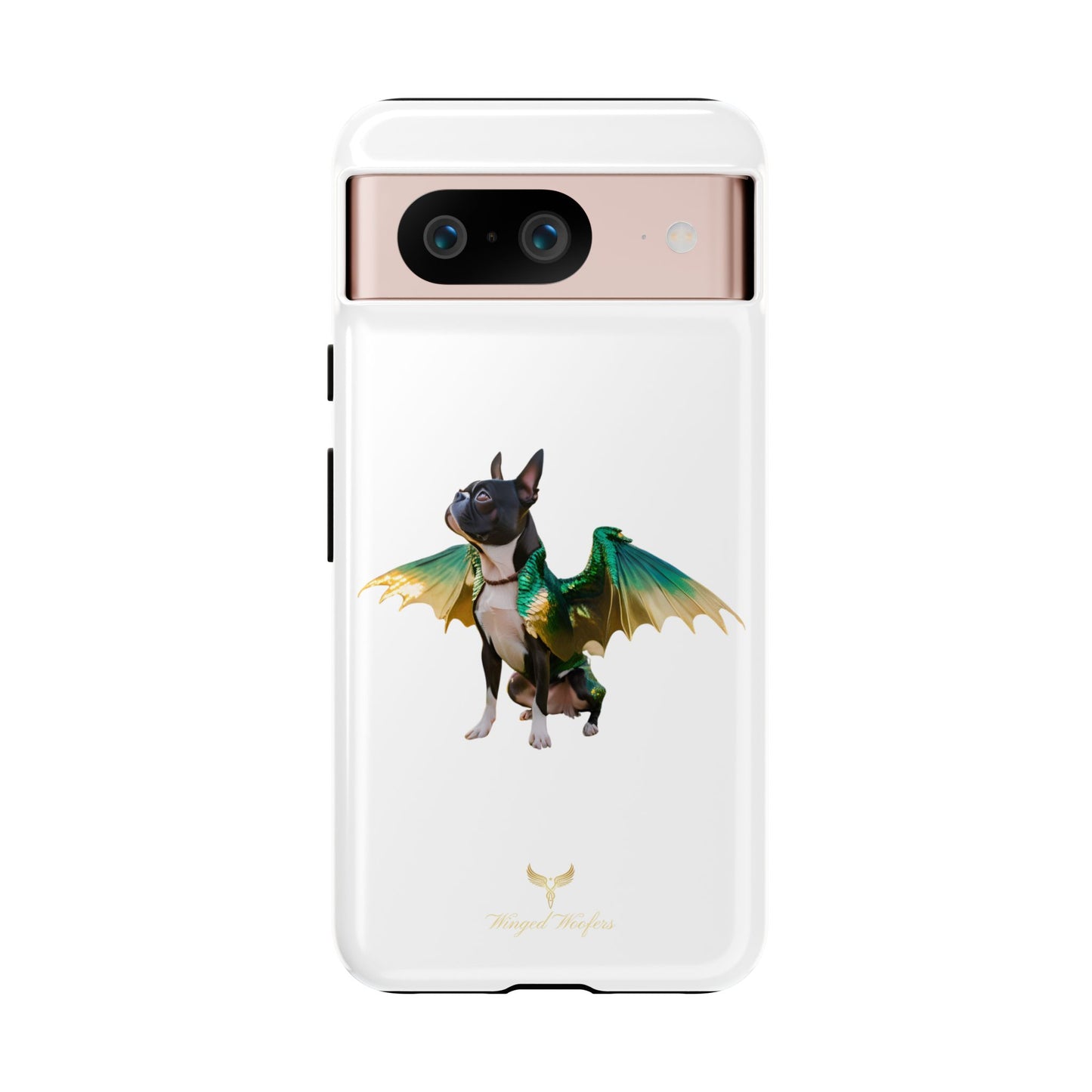 Fantasy Boston Terrier Dog Case - Tough Pet Protection with Wings Design