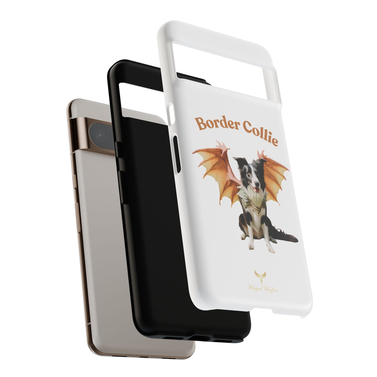 Border Collie Dragon Phone Case - Tough Cases for Dog Lovers