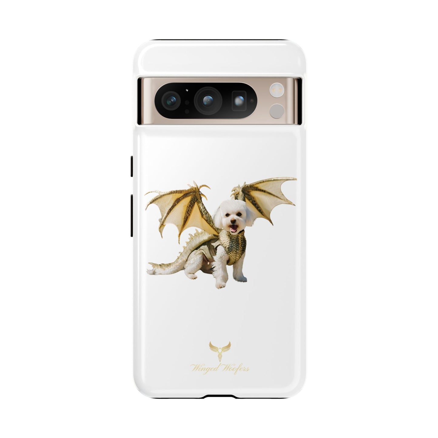 Cute Dragon Bichon Frisé Dog Phone Case - Tough and Stylish Pet-Themed Cover