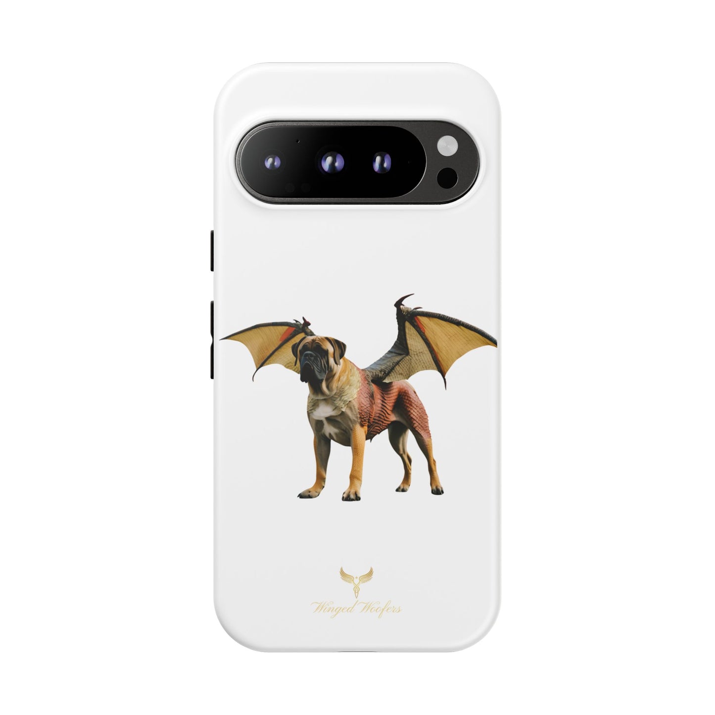 Fantasy Bullmastiff Dog Dragon Phone Case - Tough Cases with Winged Design