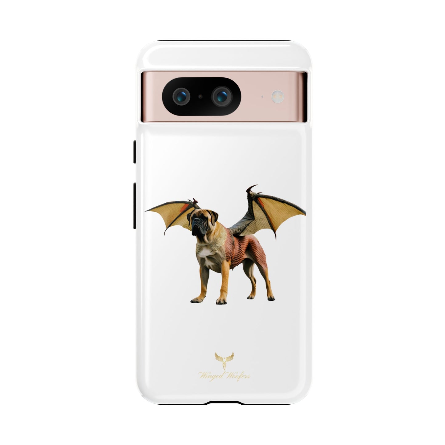 Fantasy Bullmastiff Dog Dragon Phone Case - Tough Cases with Winged Design