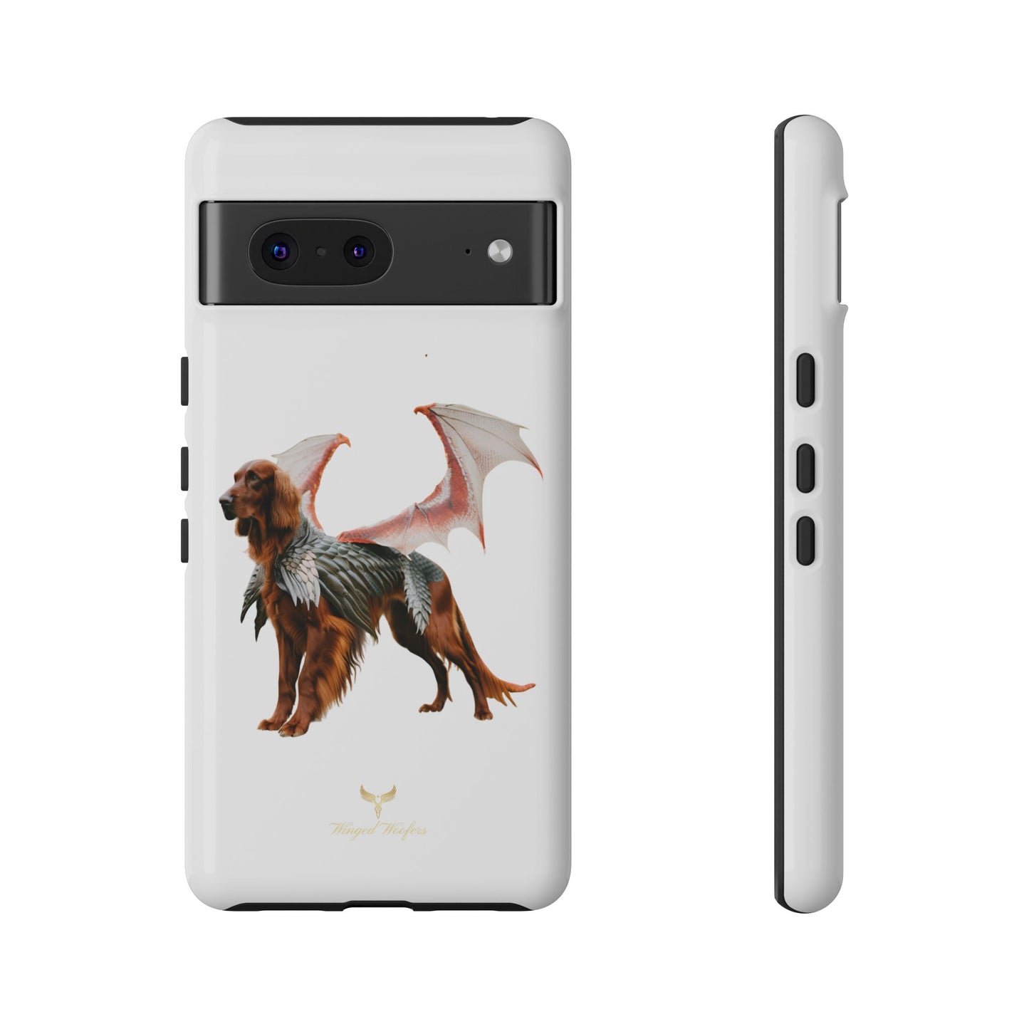 Fantasy Irish Setter with Dragon Wings Phone Case - Tough Cases with Winged Dog Design