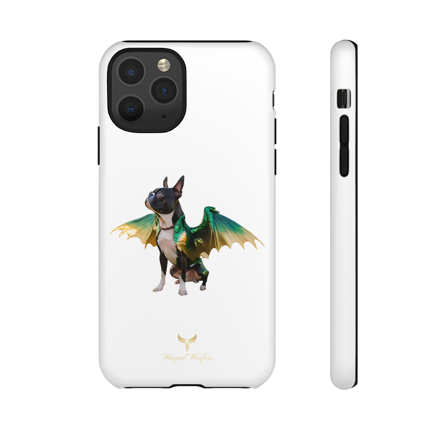 Fantasy Boston Terrier Dog Case - Tough Pet Protection with Wings Design