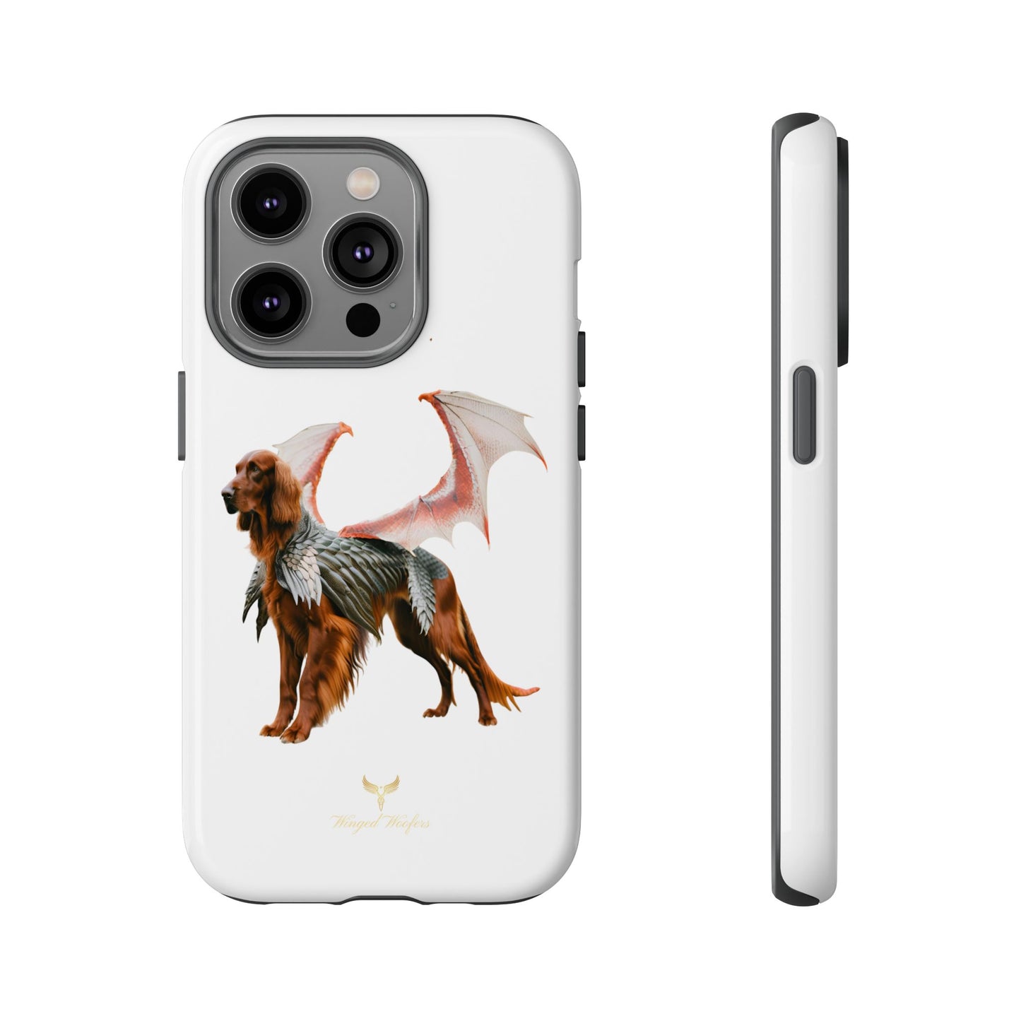 Fantasy Irish Setter with Dragon Wings Phone Case - Tough Cases with Winged Dog Design