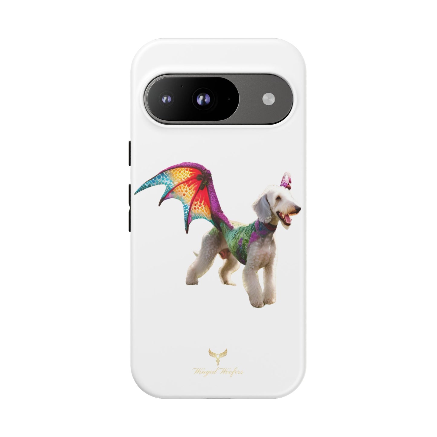 Mythical Bedlington Terrier with Wings Dog iPhone Case | Tough Cases for Pet Lovers