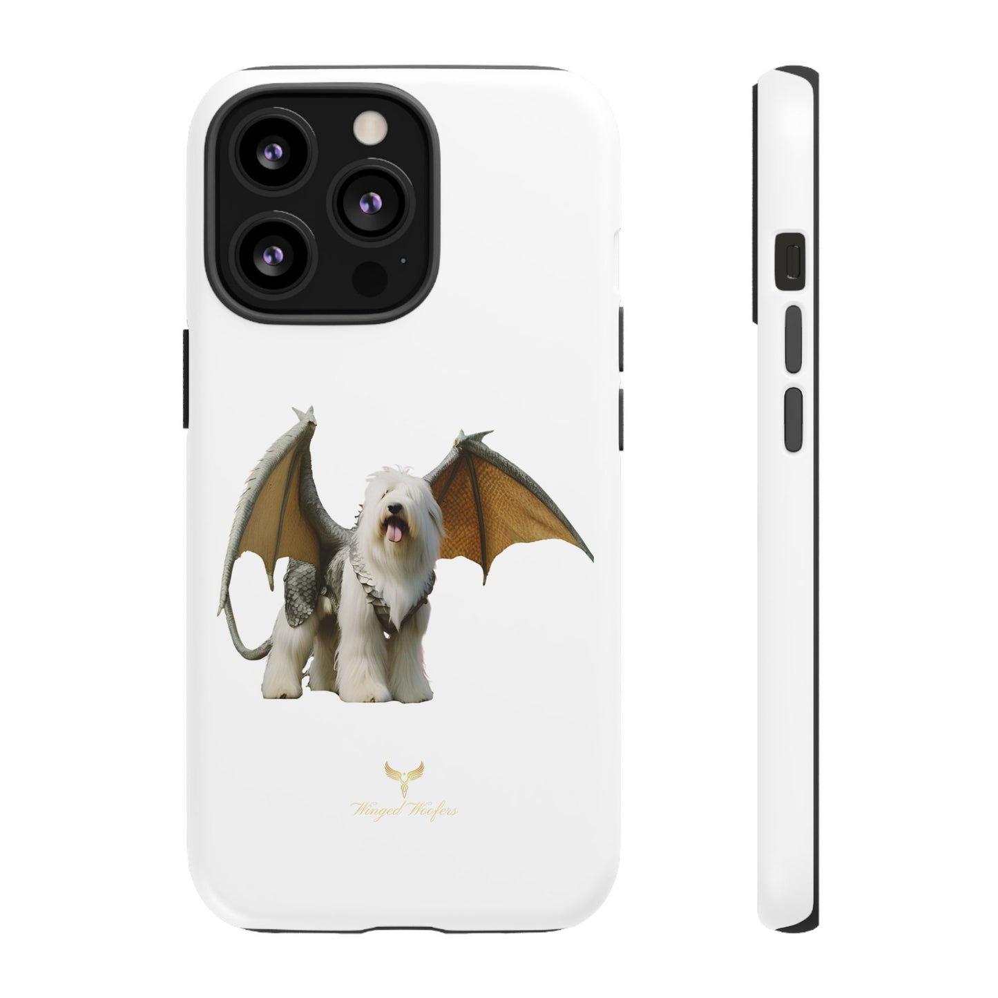 Fantasy Old English Sheepdog Phone Case - Tough Cases with Unique Dragon Wings Design