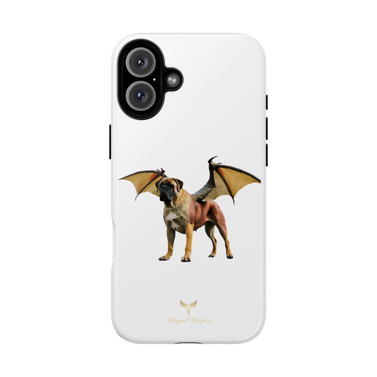 Fantasy Bullmastiff Dog Dragon Phone Case - Tough Cases with Winged Design