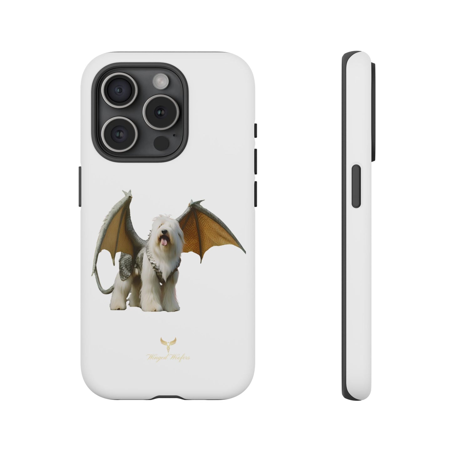 Fantasy Old English Sheepdog Phone Case - Tough Cases with Unique Dragon Wings Design