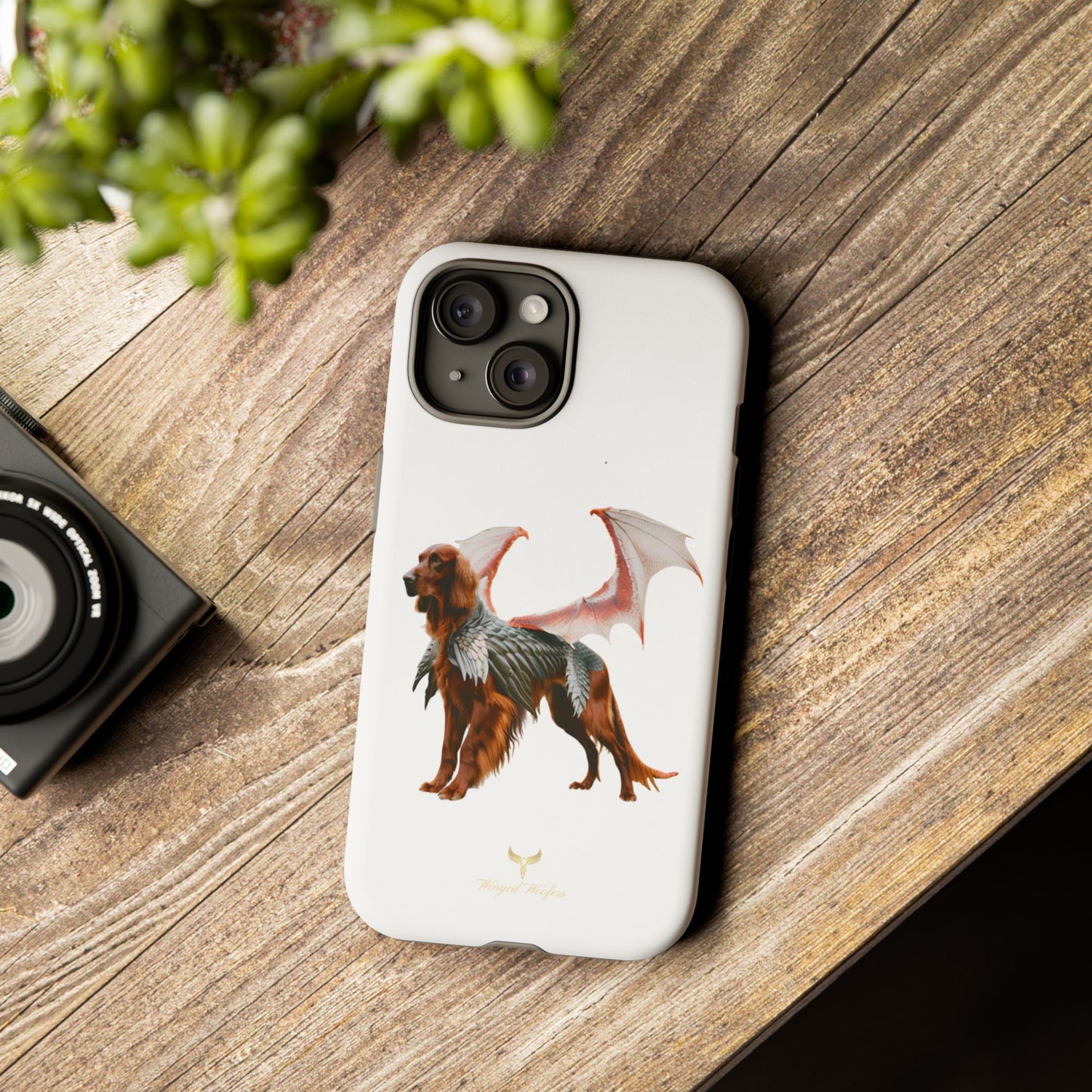 Fantasy Irish Setter with Dragon Wings Phone Case - Tough Cases with Winged Dog Design