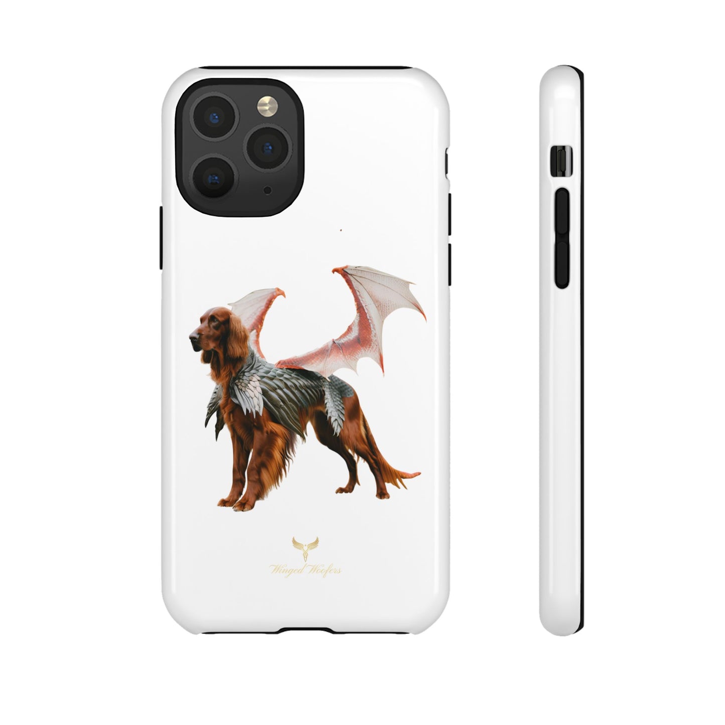 Fantasy Irish Setter with Dragon Wings Phone Case - Tough Cases with Winged Dog Design