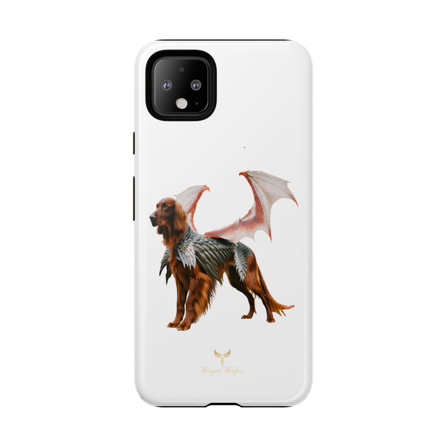 Fantasy Irish Setter with Dragon Wings Phone Case - Tough Cases with Winged Dog Design