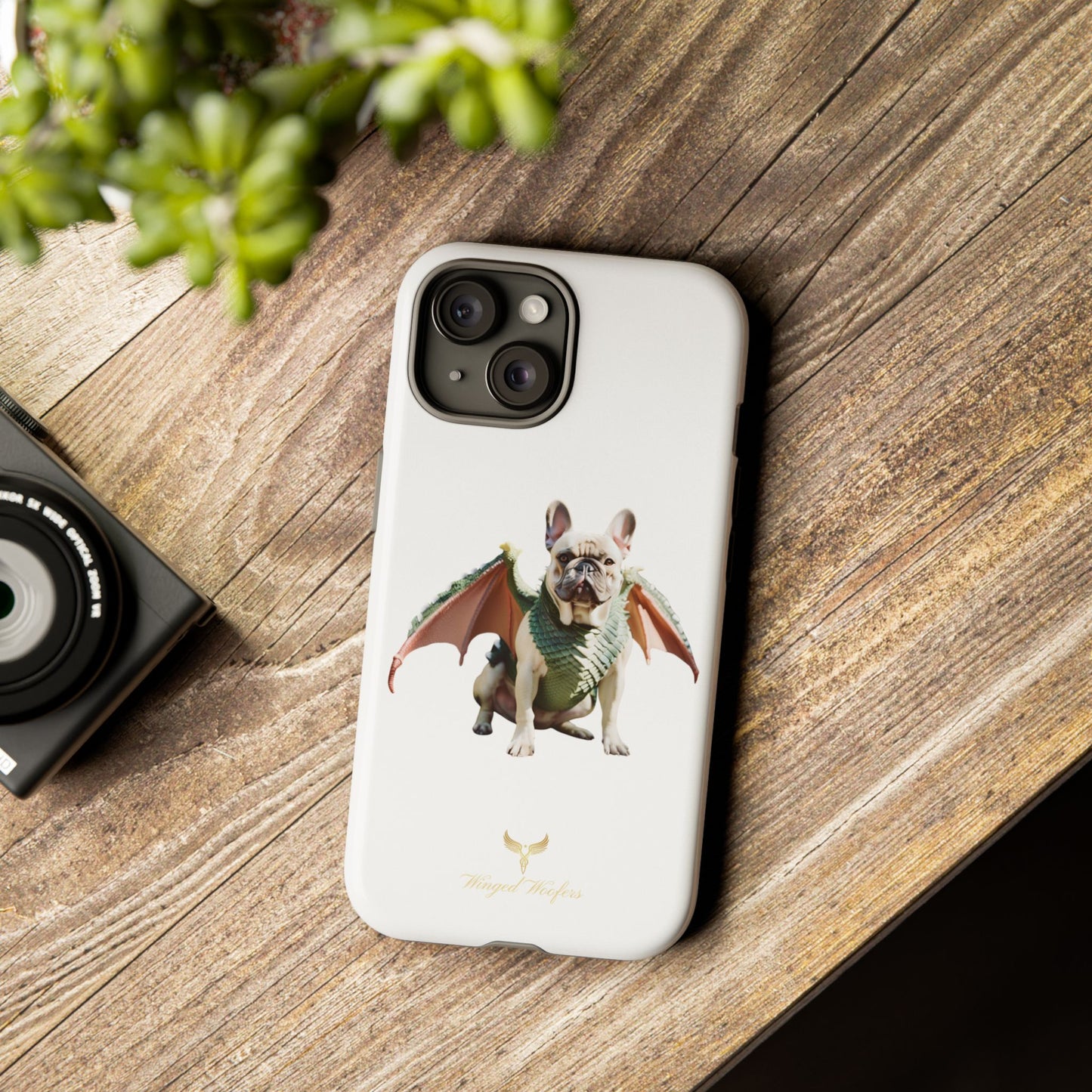 Fantasy French Bulldog Pet Phone Case with Dog in Wings Design