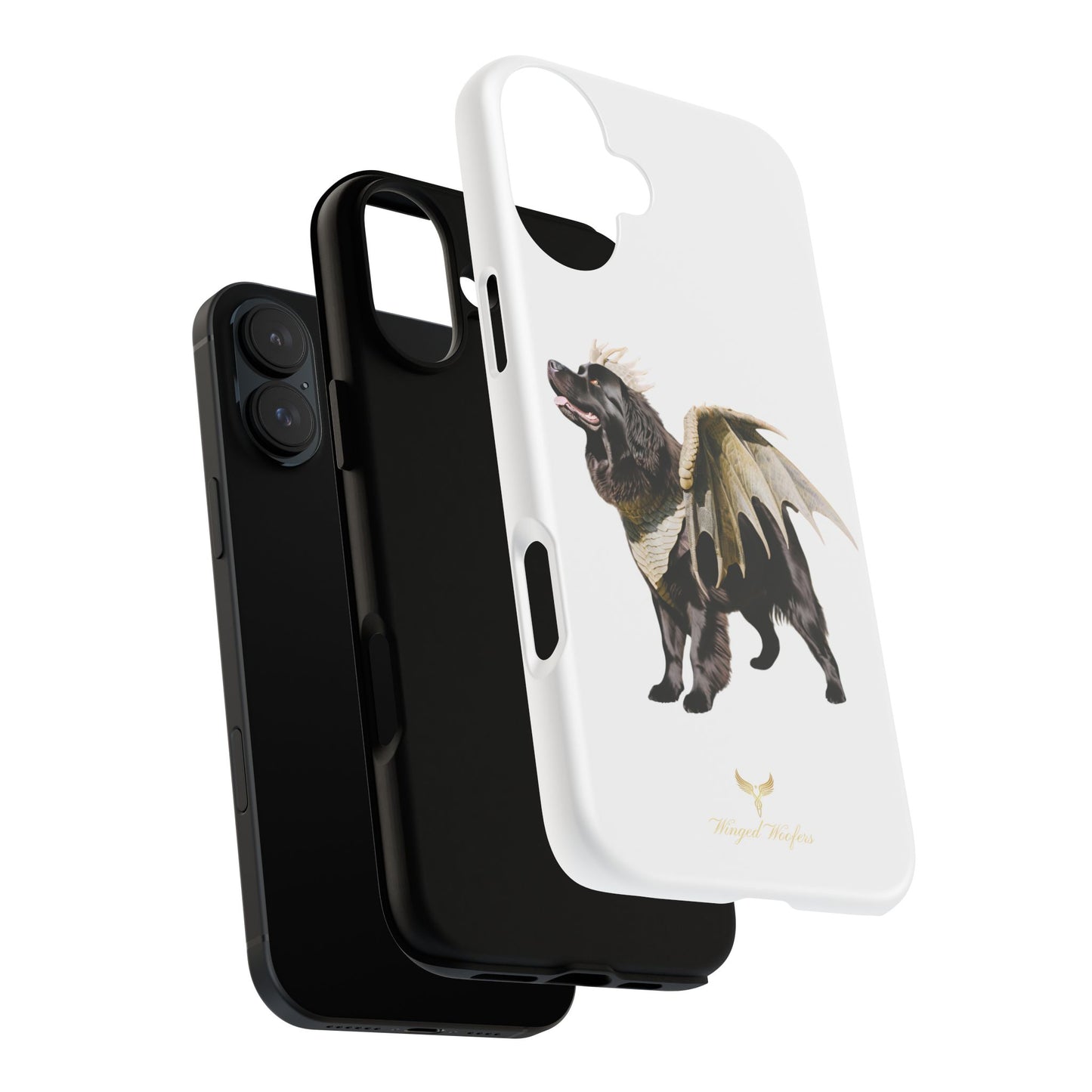 Magical Newfoundland Dog Phone Case - Tough & Stylish Cover with Winged Canine Design