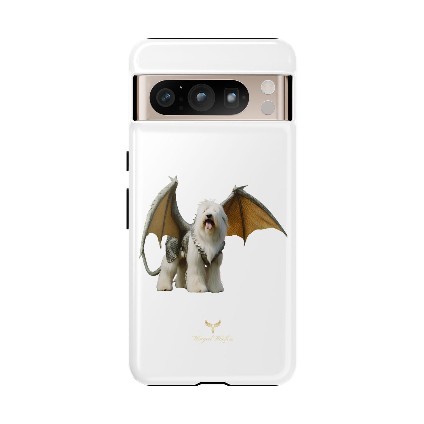 Fantasy Old English Sheepdog Phone Case - Tough Cases with Unique Dragon Wings Design