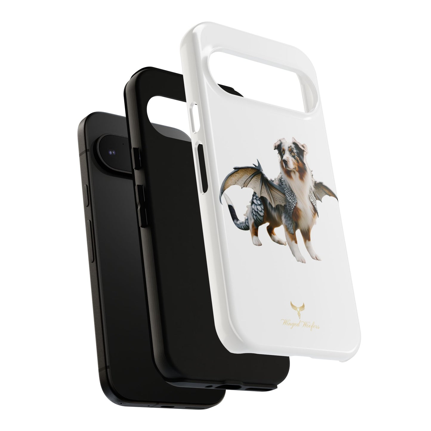 Fantasy Australian Shepherd Dog Phone Case with Wings - Tough Cases for Animal Lovers