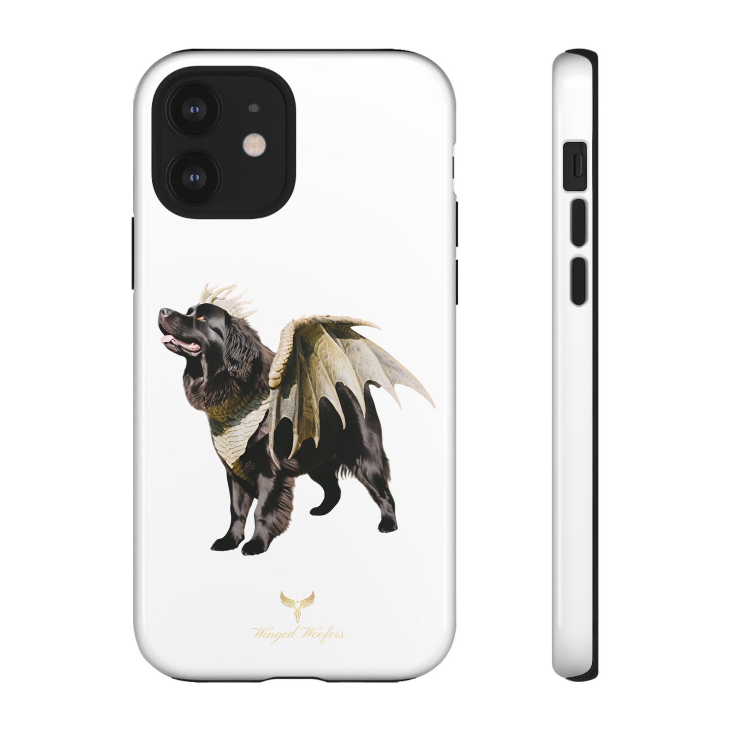 Magical Newfoundland Dog Phone Case - Tough & Stylish Cover with Winged Canine Design