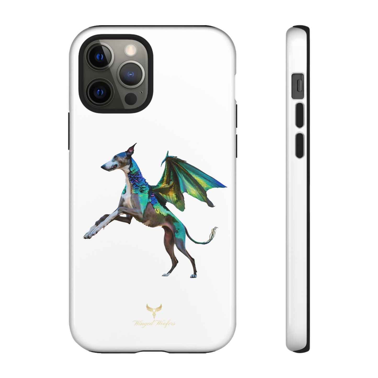 Fantasy Greyhound Dog Phone Case - Whimsical Winged Design for Pet Lovers