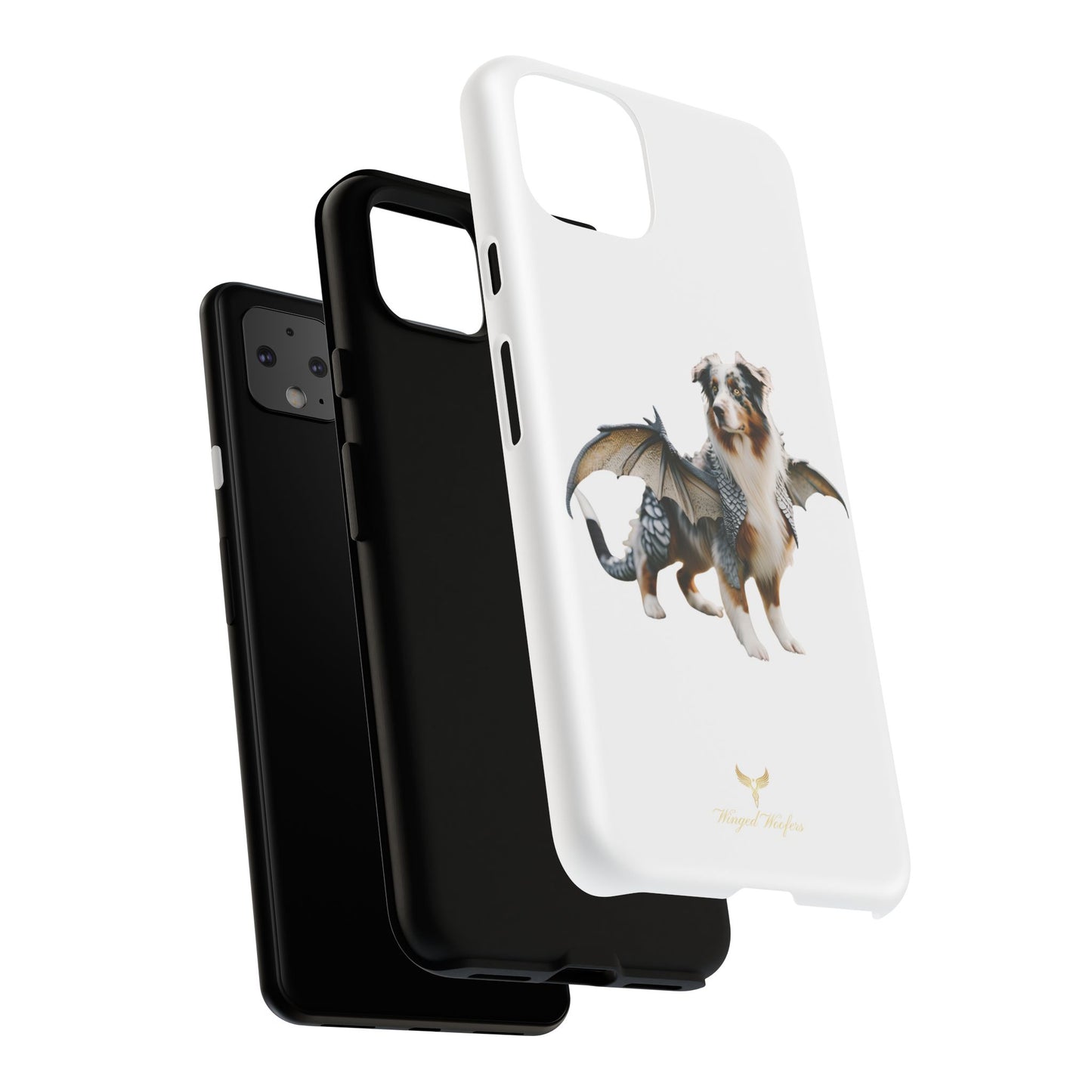 Fantasy Australian Shepherd Dog Phone Case with Wings - Tough Cases for Animal Lovers