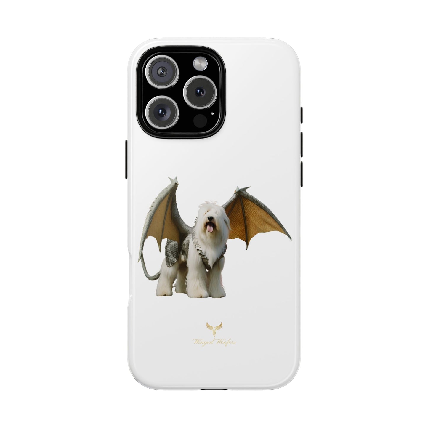 Fantasy Old English Sheepdog Phone Case - Tough Cases with Unique Dragon Wings Design