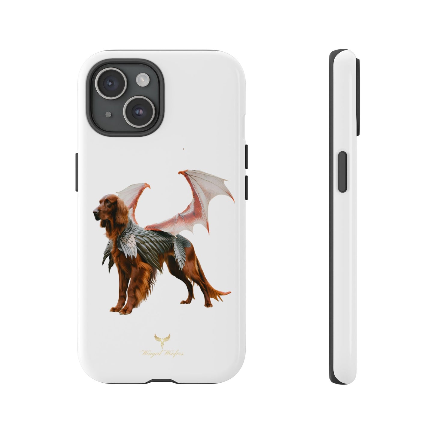 Fantasy Irish Setter with Dragon Wings Phone Case - Tough Cases with Winged Dog Design