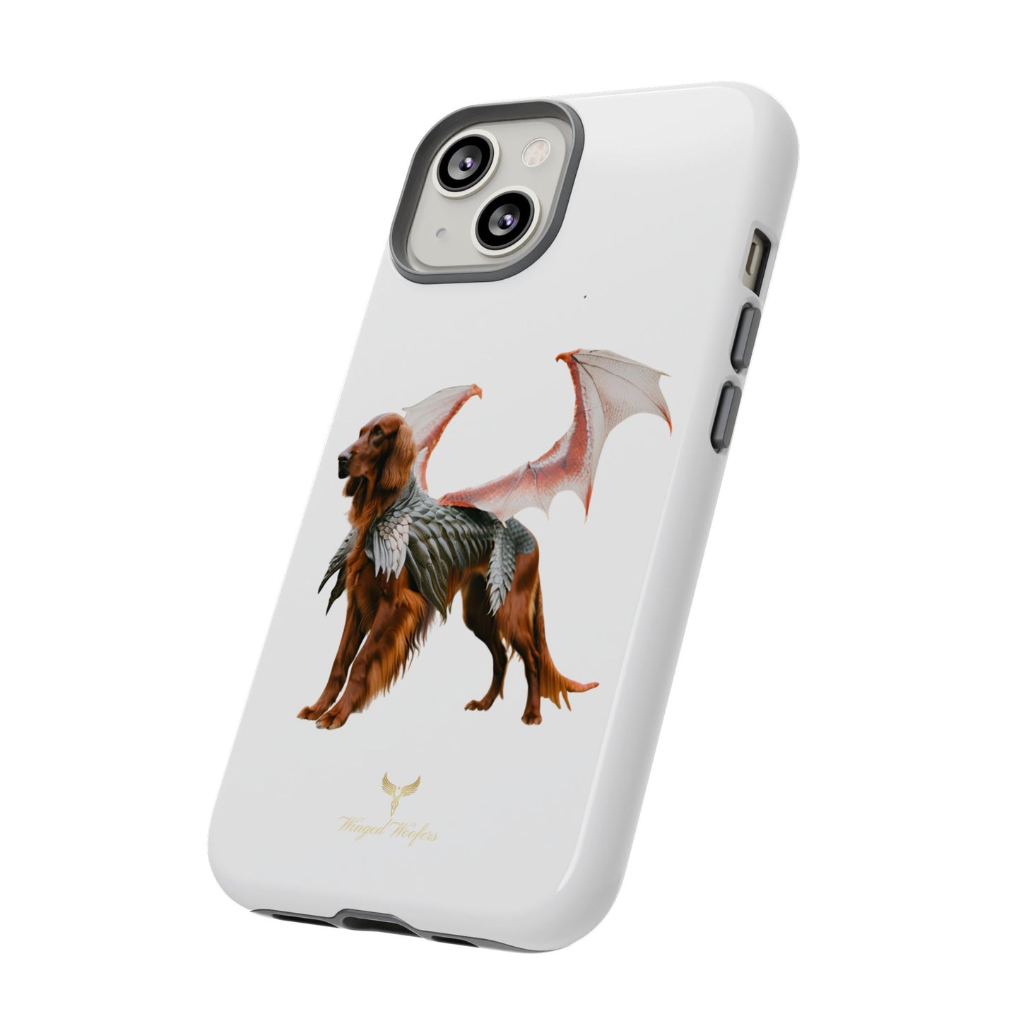 Fantasy Irish Setter with Dragon Wings Phone Case - Tough Cases with Winged Dog Design