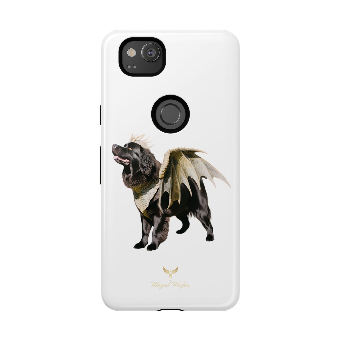 Magical Newfoundland Dog Phone Case - Tough & Stylish Cover with Winged Canine Design