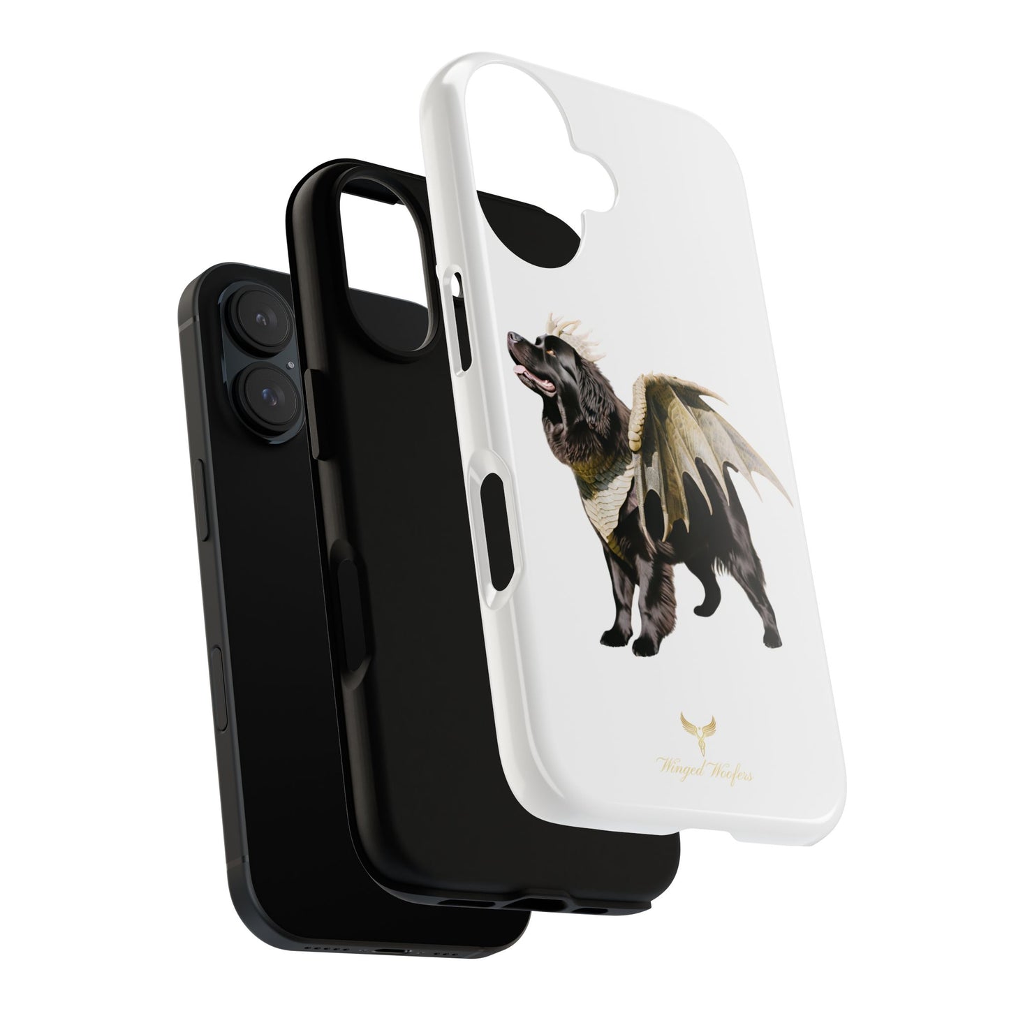 Magical Newfoundland Dog Phone Case - Tough & Stylish Cover with Winged Canine Design