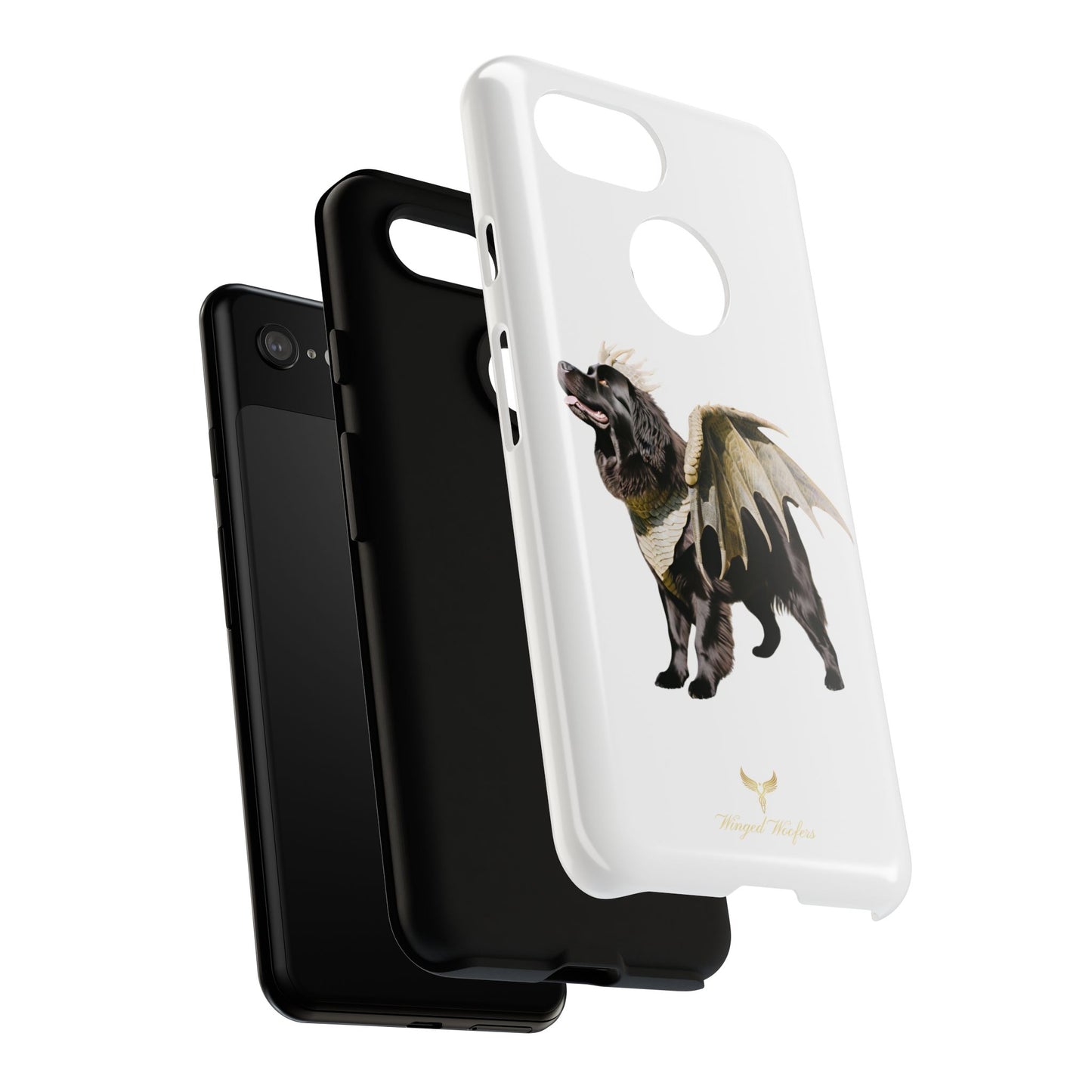 Magical Newfoundland Dog Phone Case - Tough & Stylish Cover with Winged Canine Design