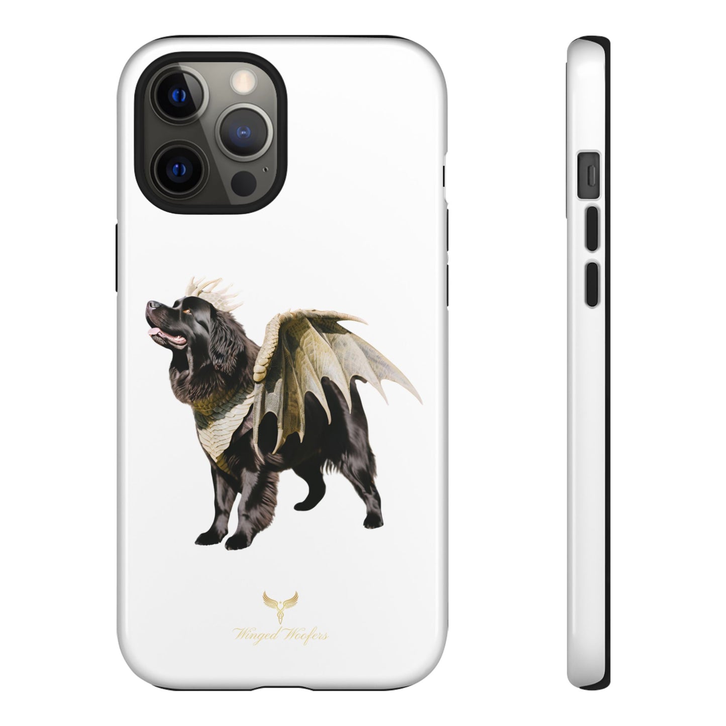 Magical Newfoundland Dog Phone Case - Tough & Stylish Cover with Winged Canine Design