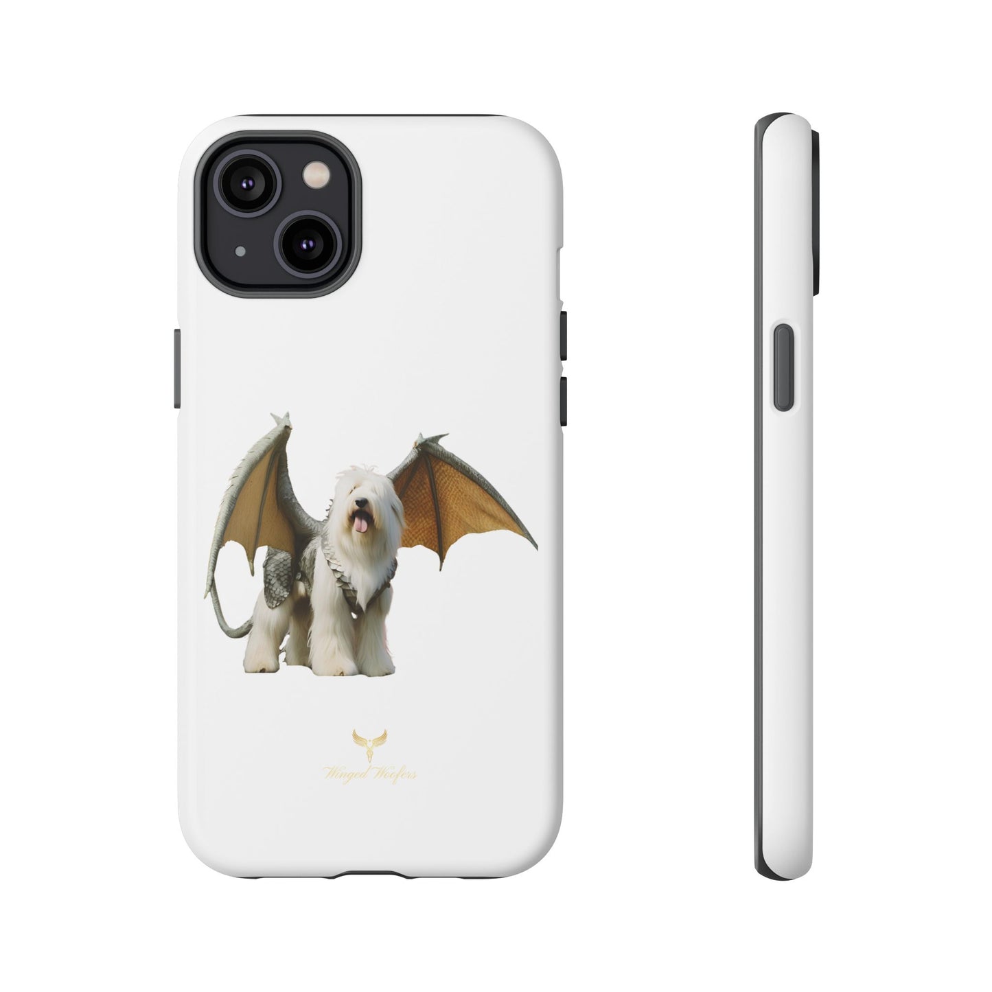 Fantasy Old English Sheepdog Phone Case - Tough Cases with Unique Dragon Wings Design