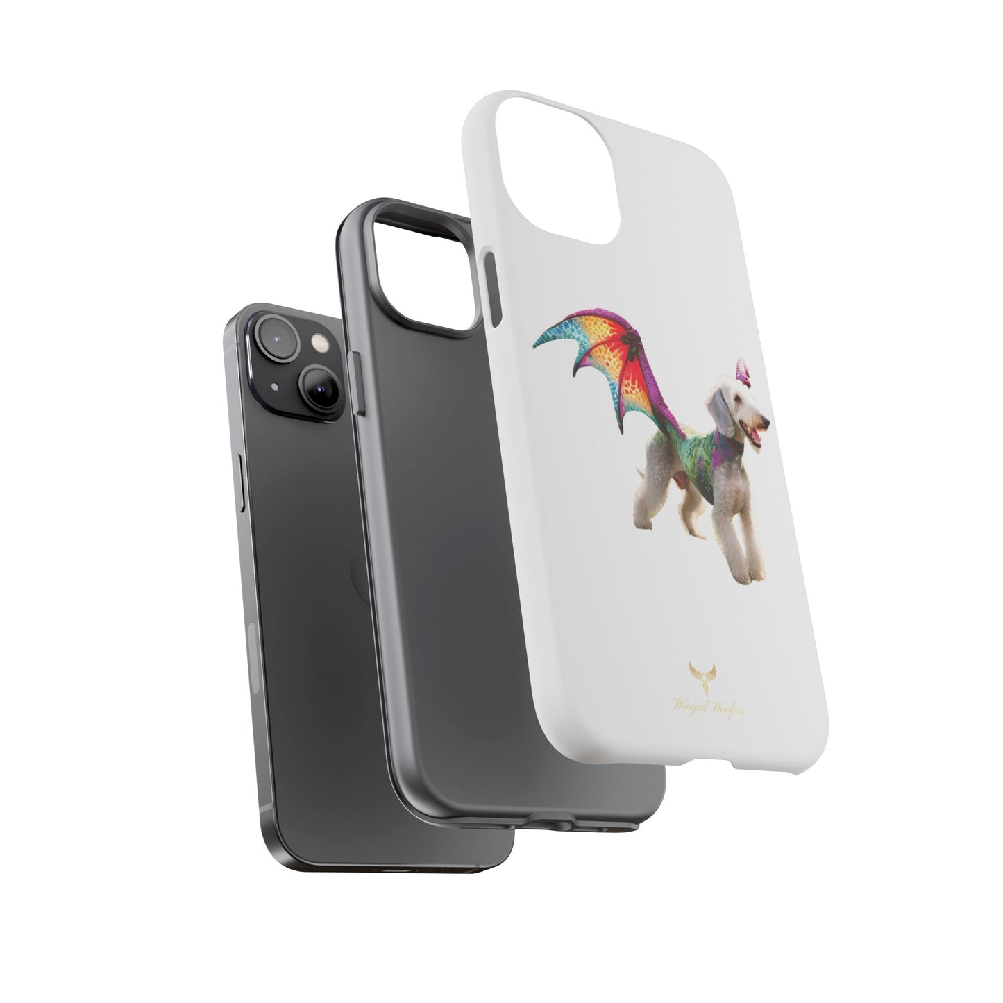 Mythical Bedlington Terrier with Wings Dog iPhone Case | Tough Cases for Pet Lovers