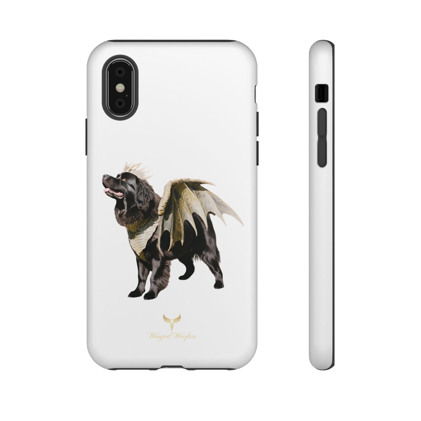 Magical Newfoundland Dog Phone Case - Tough & Stylish Cover with Winged Canine Design