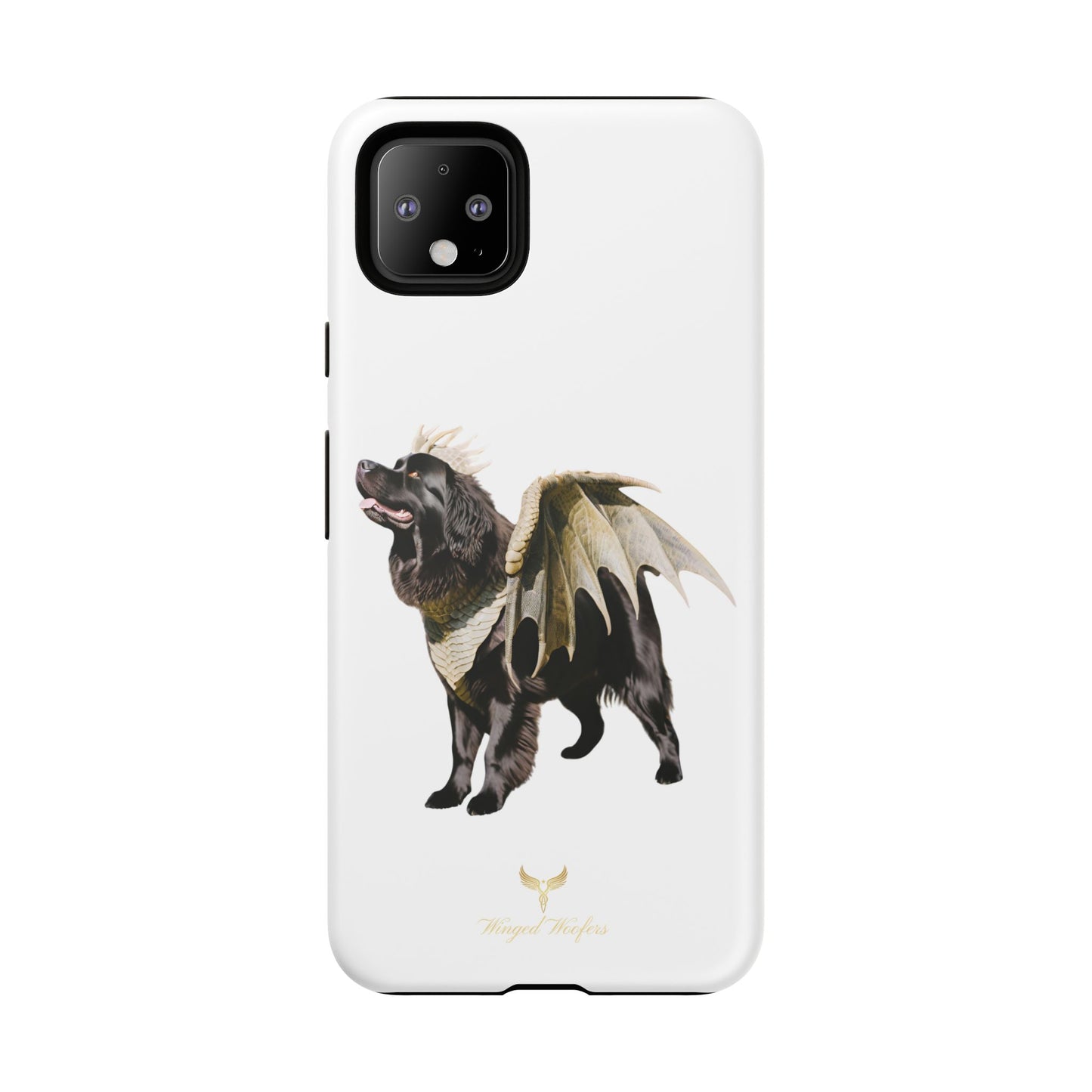 Magical Newfoundland Dog Phone Case - Tough & Stylish Cover with Winged Canine Design