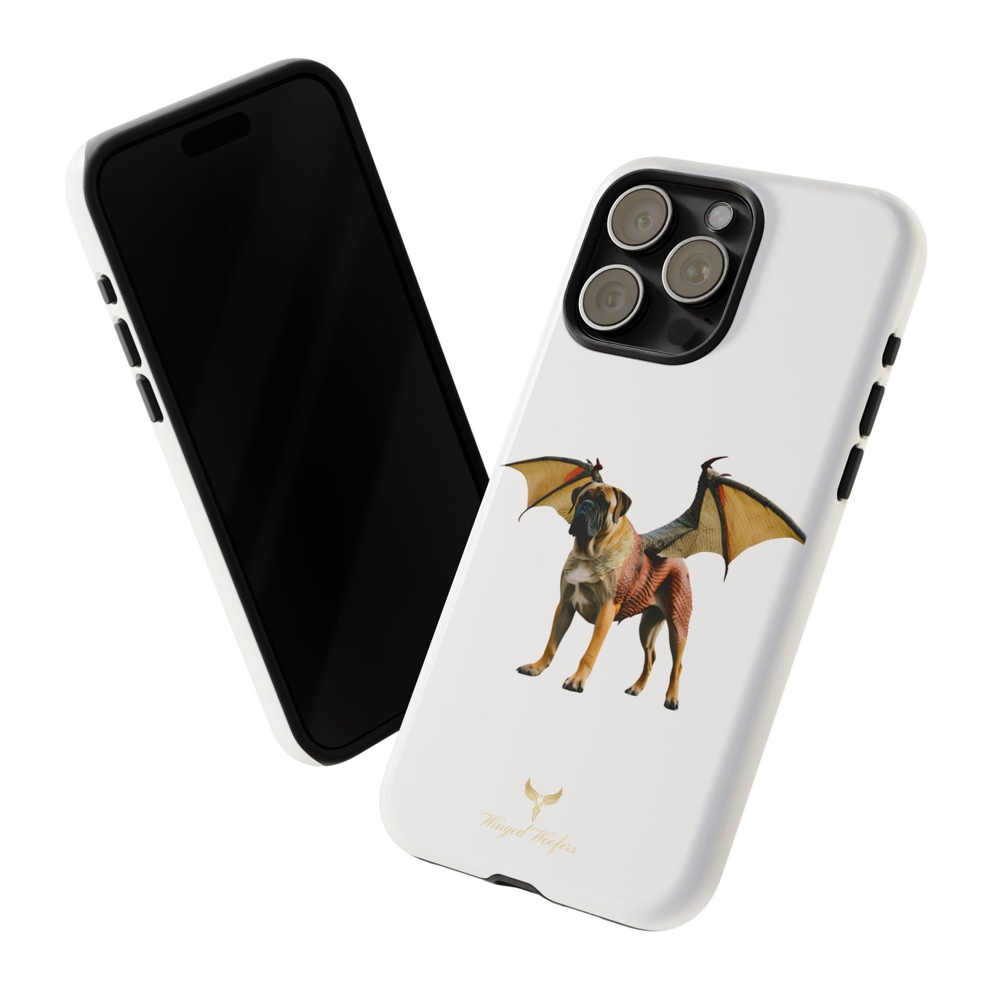 Fantasy Bullmastiff Dog Dragon Phone Case - Tough Cases with Winged Design