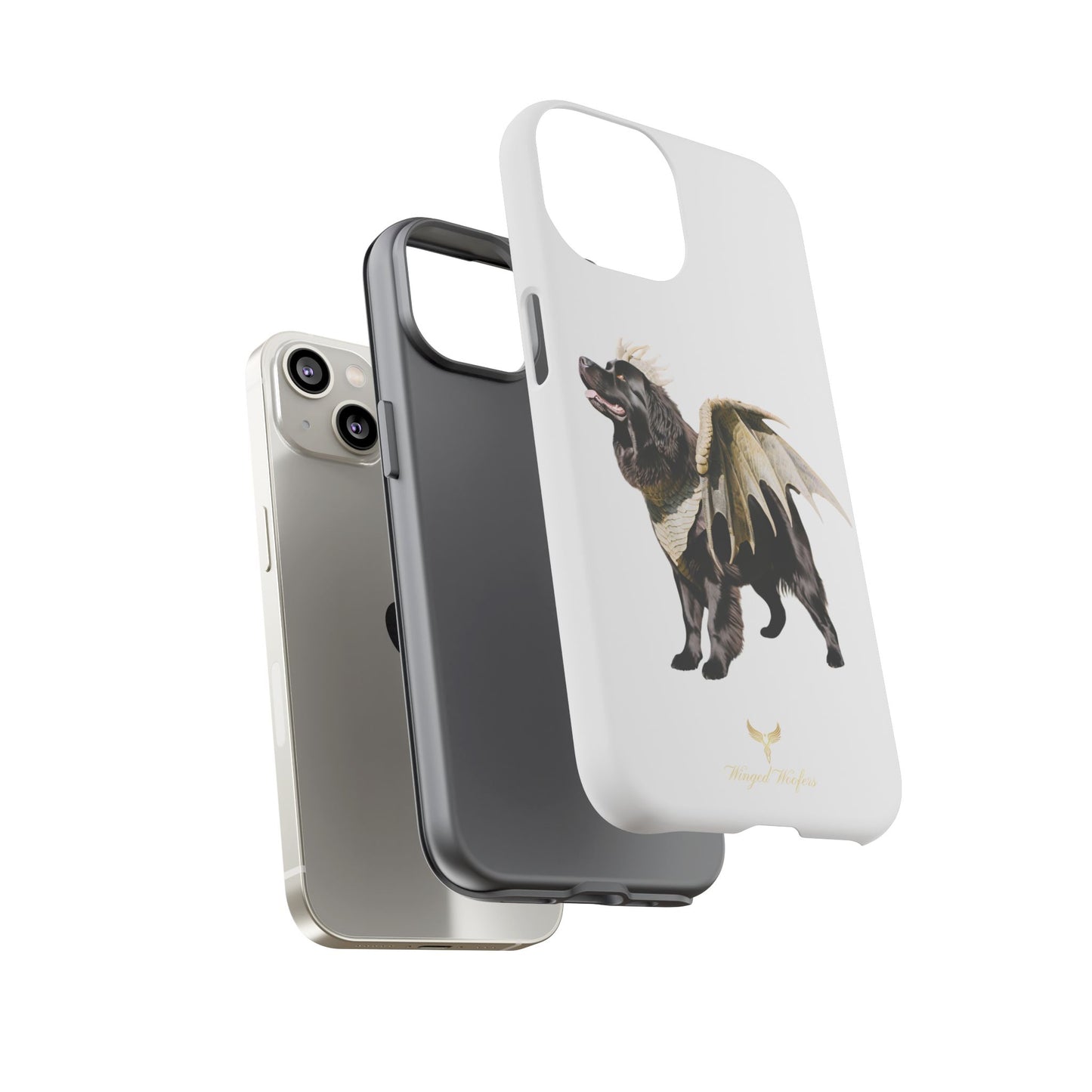 Magical Newfoundland Dog Phone Case - Tough & Stylish Cover with Winged Canine Design